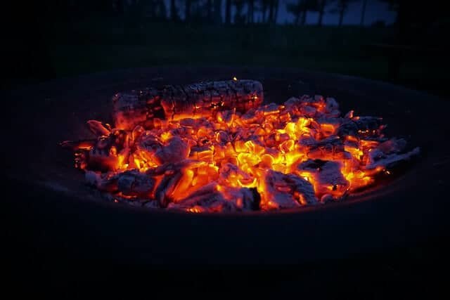 Making embers for Croatian peka
